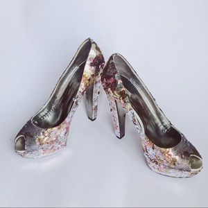 Miu Miu platform sequin heels